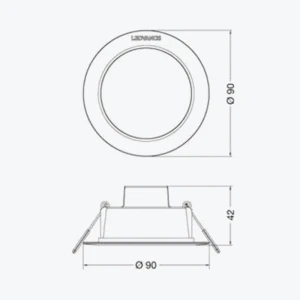 Spot LED Downlight DL DN 90 4W 840 BK IP44 LEDV