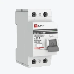 Întrerupător UZO 2P 63А 300mA (tip AC) ВД-100 EKF PROxima