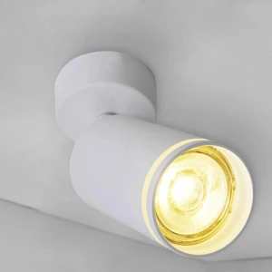 Спот настенно-потолочный поворотный GU10 круглый белый 56x100mm PL-23017W-thumb-4