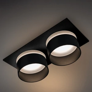 Spot incorporat 2xGU10 patrat negru 174x92x58mm IP20 PL-234252B-thumb-2