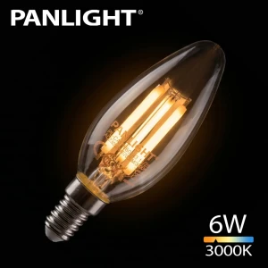 Bec LED White filament E14 6W C35 Candle 3000K 810lm 230V PL-CAFW60143 PANLIGHT