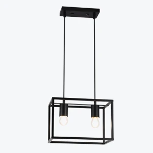 Светильник подвесной DIU2,3628 2*E27, IP20, 30cmx18cmx20cm, черный OS-DIU2-10-DEC