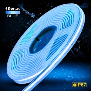 Bandă LED COB 24V 10W 384 led/m albastru IP67 10mm 5m PL-COB384-B-24E PANLIGHT