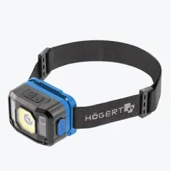Фонарь налобный аккумуляторный LED с датчиком движения USB 6 функций HT1E422 HOEGERT