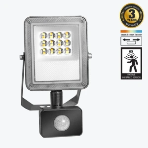 Прожектор LED с датчиком движения PL-FLS10W-3CCT 10W IP65 100lm/W CCT 3000K/4000K/6500K PANLIGHT