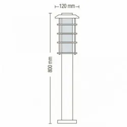 Lampa de gradina LADIN-4 HL203 max.60W IP44 230V E27 075-002-0004