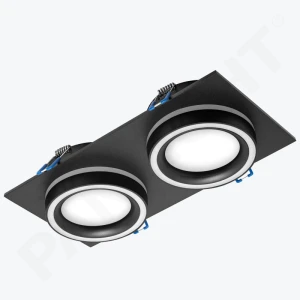 Светильник 2*GX53 встр. квадрат черный IP20 215x110x40mm PL-245062B