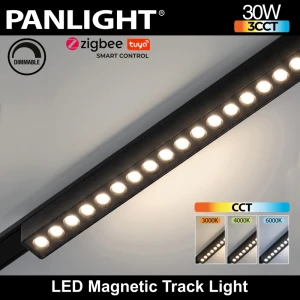 Магнитный светильник 30W Smart, Linear 24° 48V черный с линзами DIM, трековый Ultra Slim 555mm PL-30MTA-TUYA-BK-thumb-2