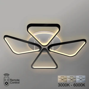 Lustra LED 46W 3450Lm 3000K/4000K/6000K negru PL-21858B