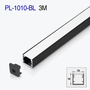 Profil aluminiu LED aplicat PL-1010-BL 3m negru 10*10mm PANLIGHT