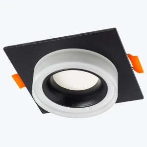 Spot incorporat GU10 patrat negru 92x92x43mm IP20 PL-23423B