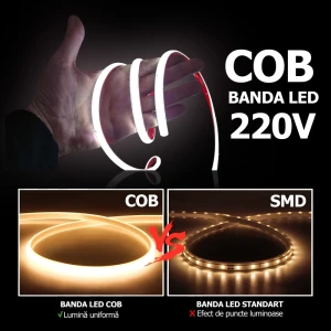 Banda LED COB 220V 10W/m 296led/m 10mm 3000K IP67 50m PL-COB296-WW-220 PANLIGHT-thumb-3