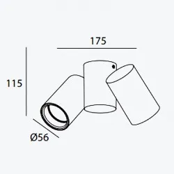 Corp de iluminat LUPO 17.5X5.6X11.5 2xGU10 max 50W IP20 rotund alb OS-LUP-2GU10-00