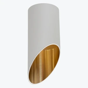 Точечный накладной светильник GU10 круглый белый/золото 55x130mm IP20 PL-23027WG