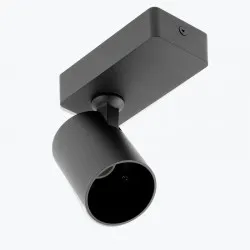 Corp de iluminat pe perete aluminiu SANTO max.20W IP20 rotund negru OS-SAN20WOK1-00