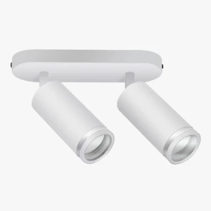 Спот настенно-потолочный поворотный 2XGU10 круглый белый 56x100mm PL-23018W