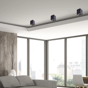 Точечный накладной светильник GU10 квадратный черный 80x80x90mm IP20 PL-23006B-thumb-3