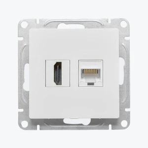 Розетка HDMI+RJ45 Cat.5e белая Epica UP1-SOW-HDMI-RJ45