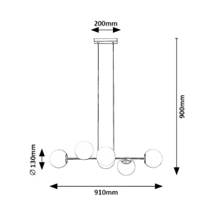 Lustră suspendată 6xE27 auriu, IP20 230V PD23034-6-thumb-4