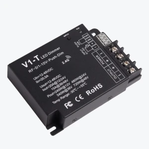 Dimmer LED controller V1-T 12-48V 1CH*20A CV RF& /1-10V &Push-Dim 3 in 1 Dimming