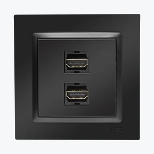Priza dubla HDMI negru mat CGHDMI2.01/49 SIMON 10