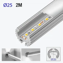 Bara haine LED rotundă 2m/set Ø25mm PA-GLAXWN-AL GTV