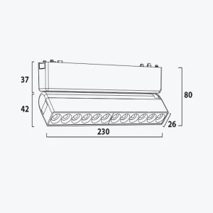 Proiector LED Liniar Grilă 12W 24° Pliabil Smart, Magnetic 48V DIM, Negru Ultra Slim 230mm PL-12MTC-TUYA-BK PANLIGHT-thumb-3