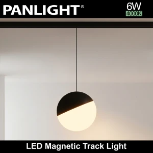 LED suspendat glob magnetică negru 6W,4000K,DC48V,100MM PANLIGHT ULTRA SLIM PL-6MTO-BK