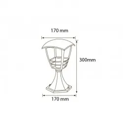 Lampa de gradina NAR-3 negru max.60W IP44 230V E27 075-016-0003