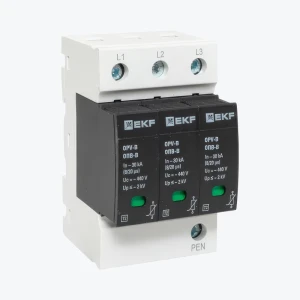 Разрядник OPV-B/3P In 30kA 440V Ekf OPV-B3
