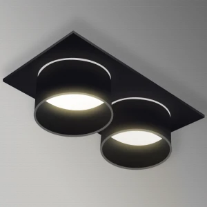 Встраиваемый светильник 2xGU10 квадратный черный 174x92x58mm IP20 PL-234252B