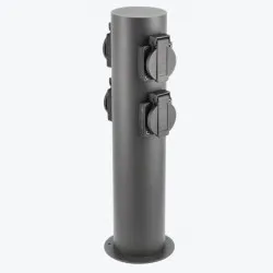 Stâlp de grădină cu 4 prize CORTA-P 36 IP54 SCHUKO max.3500W rotund grafit OS-CORP36G-30