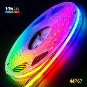 Bandă LED COB RGB 24V 768 led/m 14W, 12mm IP67 5m PL-COBRGB768-24E PANLIGHT