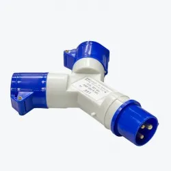 Адаптер двухлучевой 1012 2Х013+213 2P+PE 16A 220В IP44