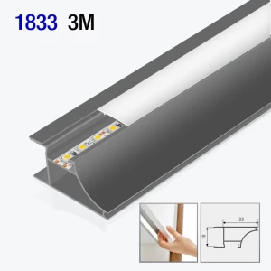 Profil din aluminiu maner corp suspendat pentru bandă LED negru mat 3m/set 33*18mm PA-GLAXWN3M-AL-20M GTV