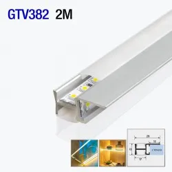 Алюминиевый профиль GLAX mini для стеклянных полок 2m/set 29*13mm PA-GLAXMPK-AL GTV