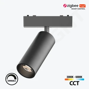 Proiector șină magn Smart 9W 24° 48V DIM, negru, Ultra Slim Tuya ZigBee, PL-9MTE-TUYA-BK PANLIGHT