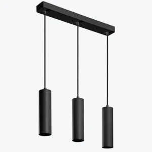 Подвесной точечный светильник 3XGU10 круглый тройной черный 56x200mm PL-230143B
