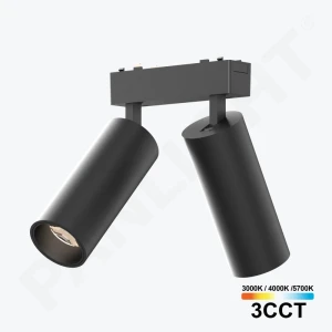 Магнитный светильник 2 X 9W 3CCT 24° черный трековый 48V, Ultra Slim PL-9MT2E3CCT-BK PANLIGHT-thumb-1
