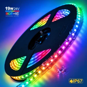 Адресная LED лента 24V 19W RGBIC 108led/m SPI IP67 10 mm 5m PL-3535RGB108IC-24E