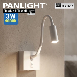 Бра с выкл. LED 3W COB 4000K 270lm белый IP20 25x60, база:70x70mm PL-21304W-thumb-2