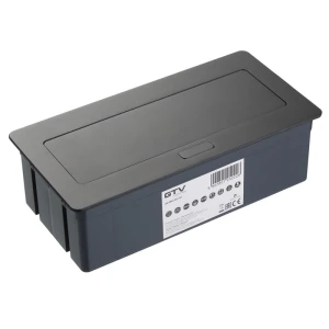Розетка выдвижная 3-местная встраиваемая с заземлением черный GTV SOFT AE-PBSC3GS-20NN