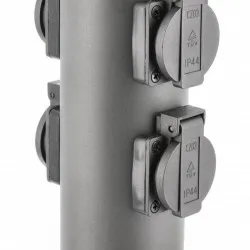 Stâlp de grădină cu 4 prize CORTA-P 36 IP54 SCHUKO max.3500W rotund grafit OS-CORP36G-30