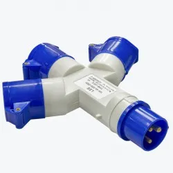 Адаптер трехлучевой 1013 3Х013+213 2P+PE 16A 220В IP44