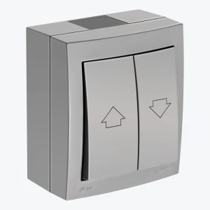 Выключатель 2-кл. IP44 серый для жалюзи наружный Simon Aquaclick 10А ACZ1/18