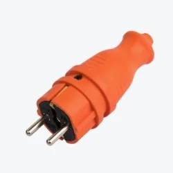 Fisa euro dreapta cauciuc orange 230V 2P+PE 16A IP44 RPS-011-16-230-44-ro EKF PROxima