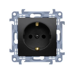 Priza euro cu impamantare negru mat CGSZ1.01/49 SIMON 10