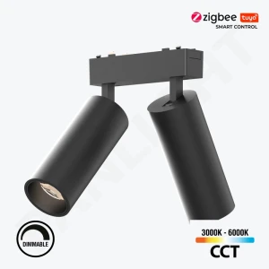 Магнитный светильник 2 X 9W Smart  24° 48V DIM, черный трековый Tuya ZigBee, Ultra Slim PL-9MT2E-TUYA-BK-thumb-1
