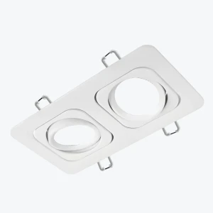 Встраиваемый светильник 2xGU10 квадратный белый 180x90x30mm IP20 PL-235042W