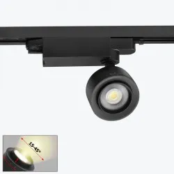 Proiector track cu LED ZOOM 15-45° pe sina 2 fire negru 15W 4000K PL-15PG20ABK